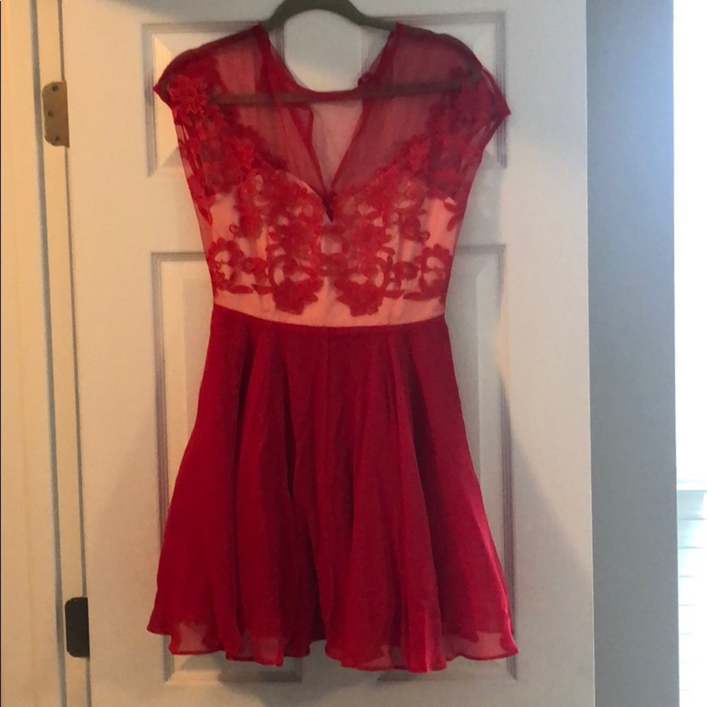 ASOS Red Lace Mini Dress